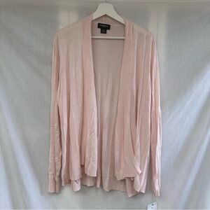 Liz Claiborne Career Womens Open‎ Cardigan Sweater Size XL Light Pink Knit NWT